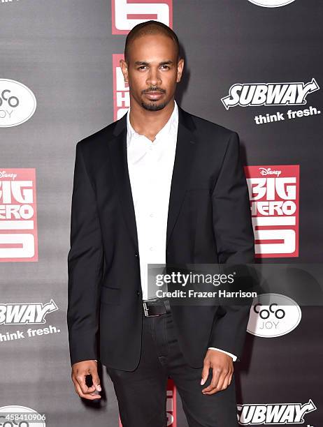 Actor Damon Wayans Jr. Attends the premiere of Disney's "Big Hero 6" at the El Capitan Theatre on November 4, 2014 in Hollywood, California.