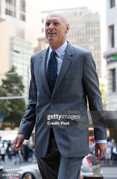 Former politician Peter Garrett arrives at the state memorial service for former Australian Prime Minister Gough Whitlam at Sydney Town Hall on...