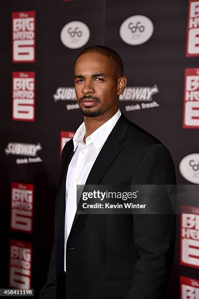 Actor Damon Wayans Jr. Attends the premiere of Disney's "Big Hero 6" at the El Capitan Theatre on November 4, 2014 in Hollywood, California.