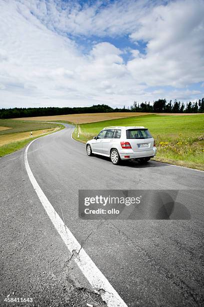 mercedes-benz glk on a german district road - mercedes benz glk stock pictures, royalty-free photos & images