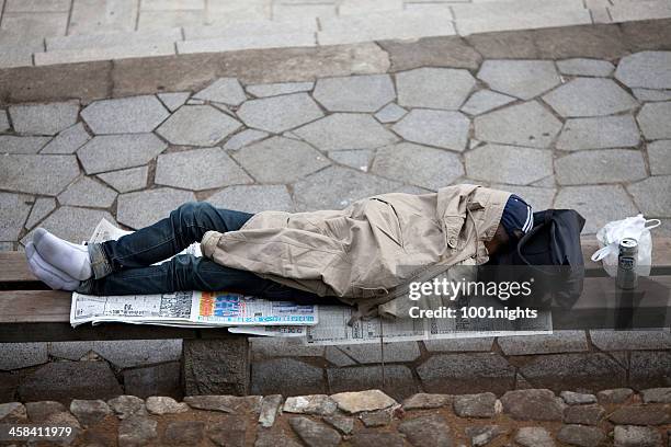 homeless japanese man - dirty sock stock pictures, royalty-free photos & images