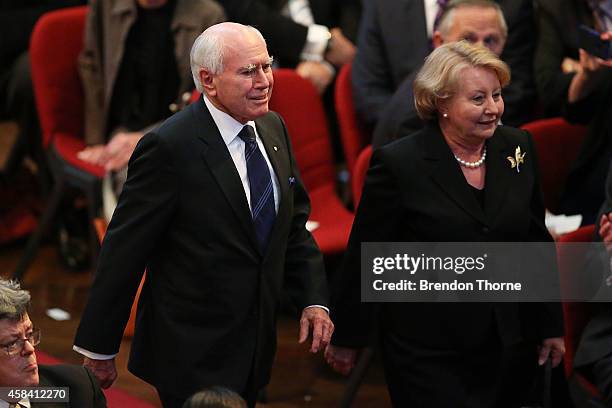 Former Australian Prime Minister, John Howard arrives at the state memorial service for former Australian Prime Minister Gough Whitlam at Sydney Town...