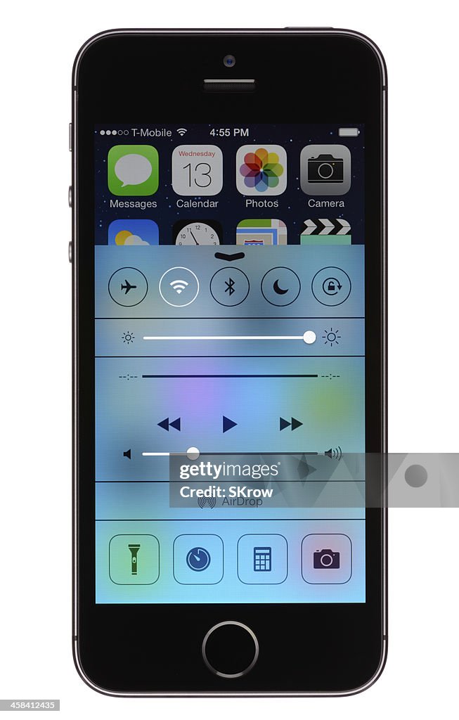 Control Center on an Apple iPhone 5s