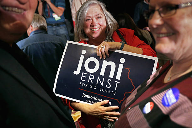 IA: Republican Senate Candidate Joni Ernst Gathers With Supporters On Election Night
