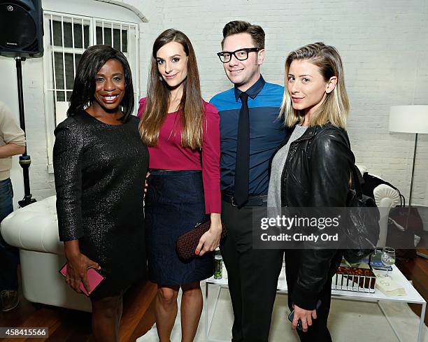 Actress Uzo Aduba, fashion designer Ariana Rockefeller, Design director at Ariana Rockefeller Rob Younkers and TV personality Lo Bosworth attend the...