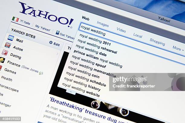 royal wedding result on yahoo.com search engine - the yahoo stock pictures, royalty-free photos & images