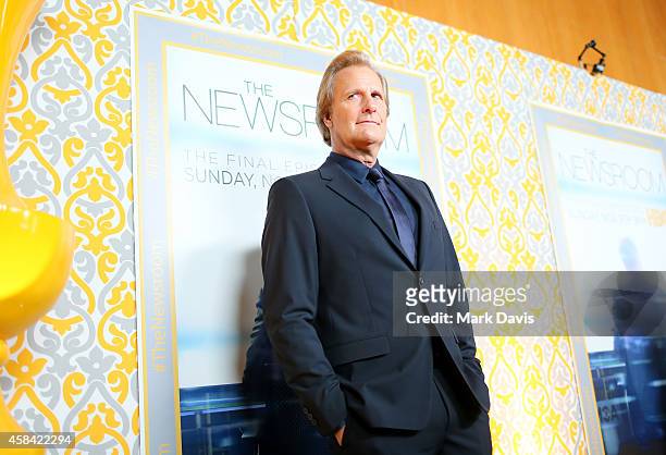 Actor Jeff Daniels attends the Premiere of HBO's "The Newsroom" Season 3 at Directors Guild Of America on November 4, 2014 in Los Angeles, California.