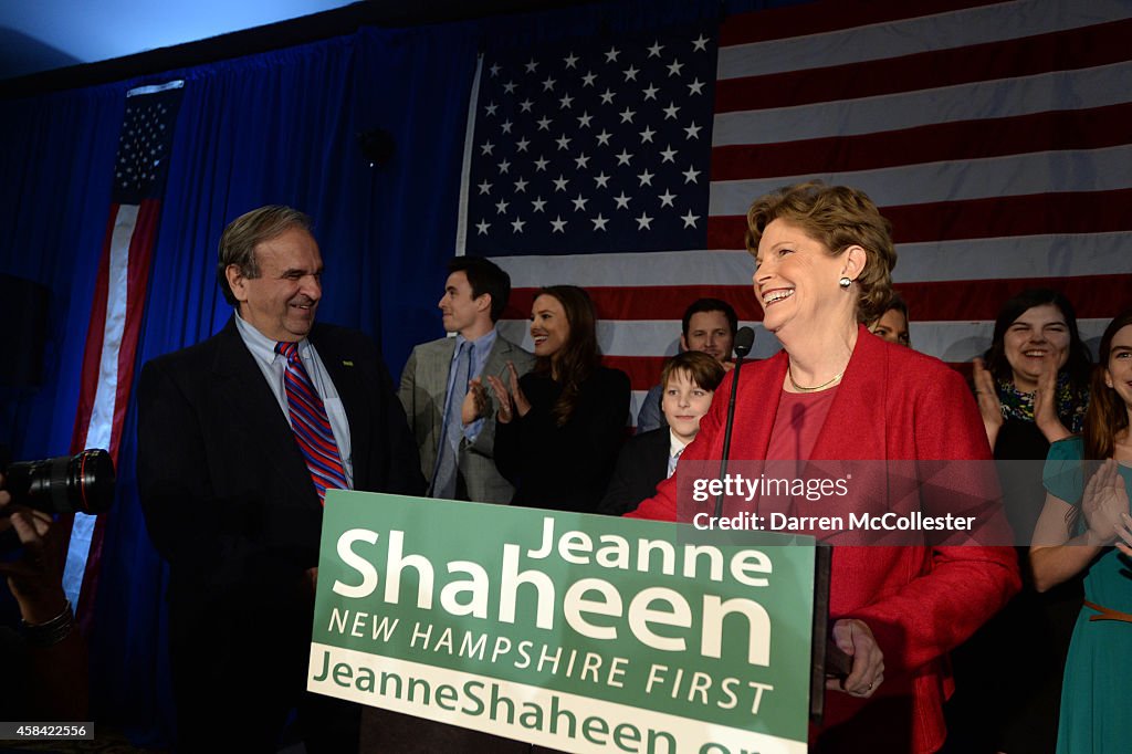 Senator Jeanne Shaheen Gathers With Supporters On Election Night