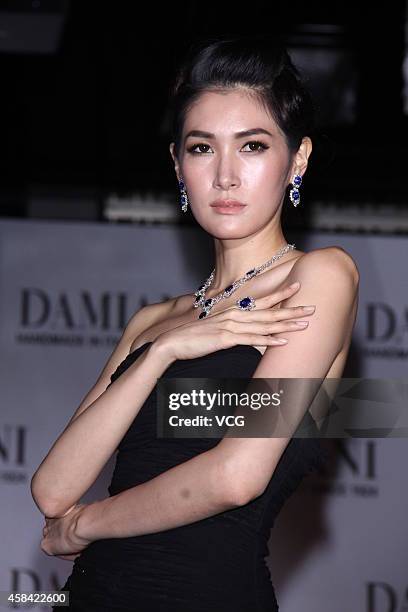 Model showcases Damiani jewellery on the runway at a hotel on November 4, 2014 in Taipei, Taiwan of China.