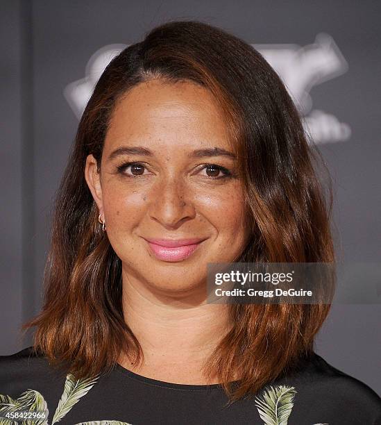 Actress Maya Rudolph arrives at the Los Angeles premiere of Disney's "Big Hero 6" at the El Capitan Theatre on November 4, 2014 in Hollywood,...