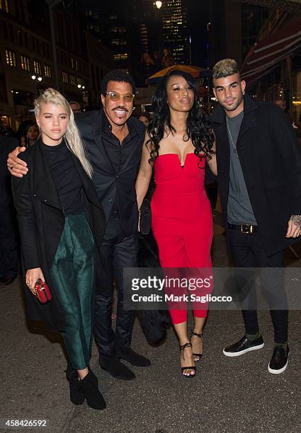 Sofia Richie, Lionel Richie, Lisa Parigi and Miles Richie attend the Topshop Topman New York City Flagship Opening Dinner at Grand Central Terminal...