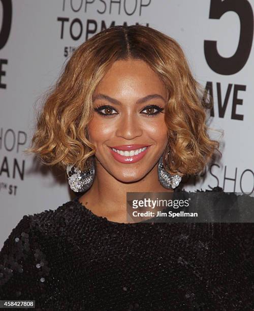 Singer Beyonce Knowles attend the Topshop Topman New York City Flagship Opening Dinner at Grand Central Terminal on November 4, 2014 in New York City.