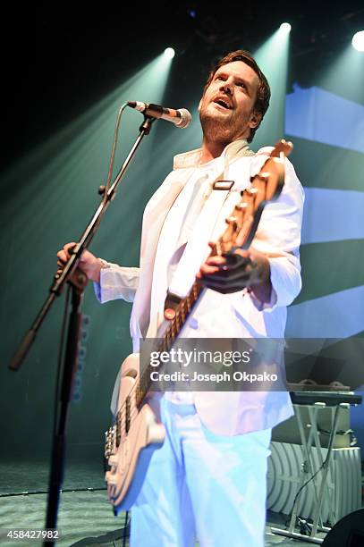 Jamie Reynolds of The Klaxons performs at O2 Shepherd's Bush Empire on November 4, 2014 in London, England.