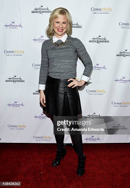 Actress Kristin Booth arrives at the Hallmark Channel's Holiday Christmas world premiere screening of "Northpole" at La Piazza Restaurant on November...
