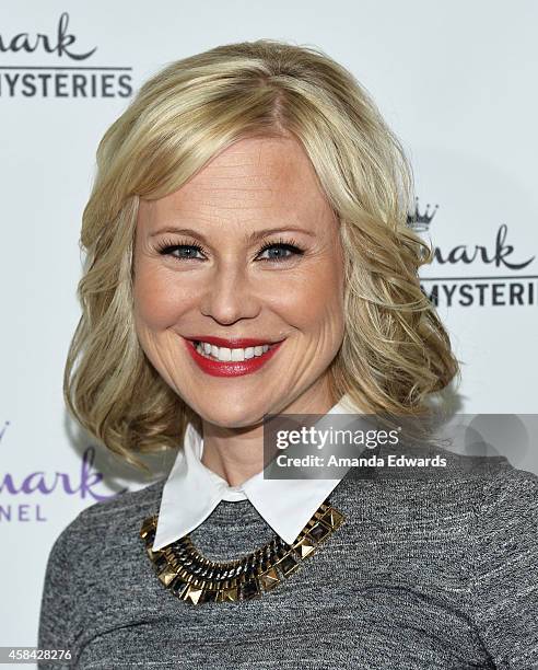 Actress Kristin Booth arrives at the Hallmark Channel's Holiday Christmas world premiere screening of "Northpole" at La Piazza Restaurant on November...