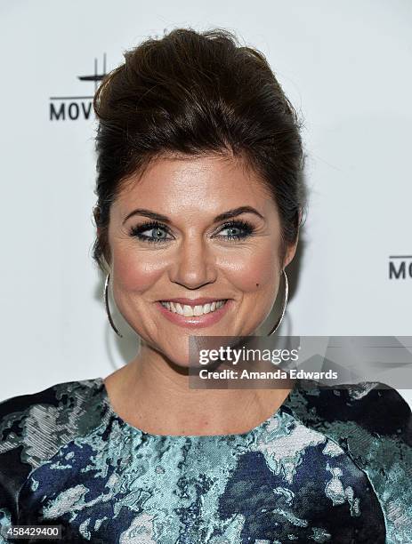 Actress Tiffani Thiessen arrives at the Hallmark Channel's Holiday Christmas world premiere screening of "Northpole" at La Piazza Restaurant on...