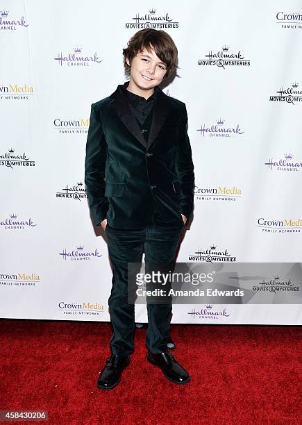 Actor Max Charles arrives at the Hallmark Channel's Holiday Christmas world premiere screening of "Northpole" at La Piazza Restaurant on November 4,...