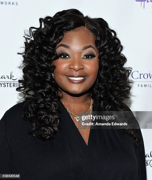 Actress and singer Candice Glover arrives at the Hallmark Channel's Holiday Christmas world premiere screening of "Northpole" at La Piazza Restaurant...