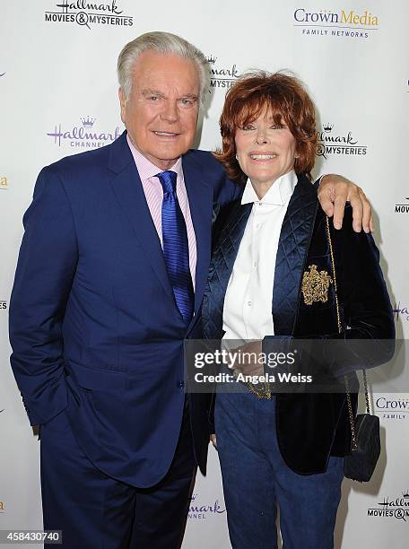 Actor Robert Wagner and actress Jill St. John arrive at Hallmark Channel's annual holiday event premiere screening of "Northpole" at La Piazza...