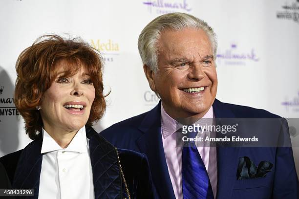 Actress Jill St. John and actor Robert Wagner arrive at the Hallmark Channel's Holiday Christmas world premiere screening of "Northpole" at La Piazza...