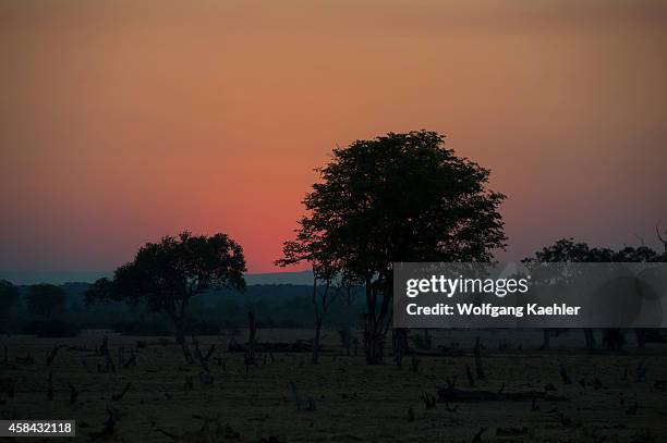 Sunset in South Luangwa National Park in eastern Zambia.