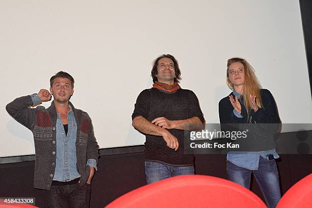 Actor/director Sergio Do Vale, photography director Yves Kohen and actress Ornella Boule Fasanella attend 'Pour Vos Yeux Bleus' Short Movie Screening...