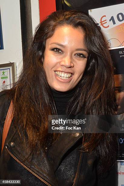 Actress Caroline Le Quang attends 'Pour Vos Yeux Bleus' Short Movie Screening At Cinema Champs Elysee Lincoln on November 4, 2014 in Paris, France.