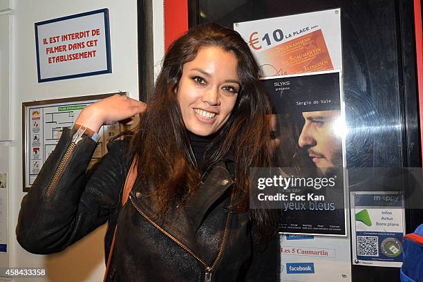 Actress Caroline Le Quang attends 'Pour Vos Yeux Bleus' Short Movie Screening At Cinema Champs Elysee Lincoln on November 4, 2014 in Paris, France.