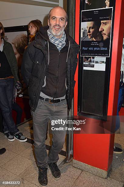 Actor Romain Ogerau attends 'Pour Vos Yeux Bleus' Short Movie Screening At Cinema Champs Elysee Lincoln on November 4, 2014 in Paris, France.