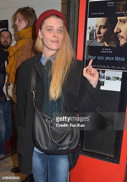 Actress Ornella Boule Fasanella attends 'Pour Vos Yeux Bleus' Short Movie Screening At Cinema Champs Elysee Lincoln on November 4, 2014 in Paris,...