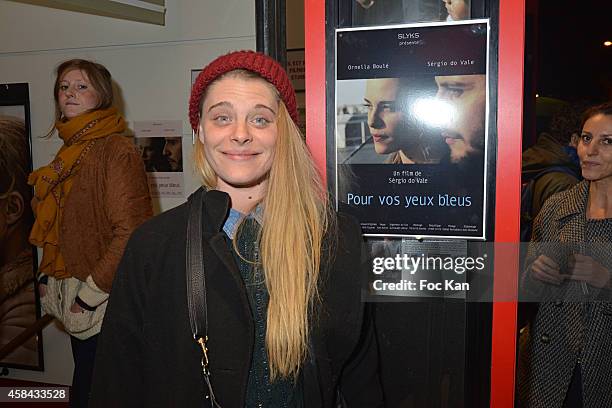 Actress Ornella Boule Fasanella attends 'Pour Vos Yeux Bleus' Short Movie Screening At Cinema Champs Elysee Lincoln on November 4, 2014 in Paris,...