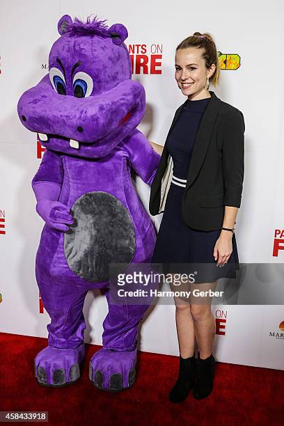 Bridgit Mendler arrives to the Disney XD "Pants On Fire" premiere on November 4, 2014 in Hollywood, California.