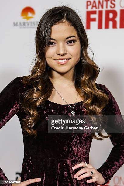 Piper Curda arrives to the Disney XD "Pants On Fire" premiere on November 4, 2014 in Hollywood, California.