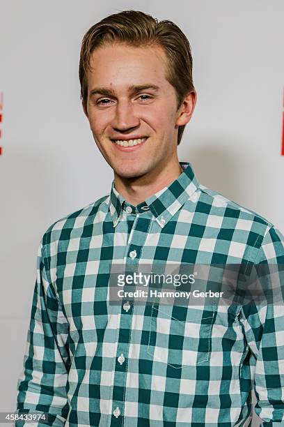 Jason Dolley arrives to the Disney XD "Pants On Fire" premiere on November 4, 2014 in Hollywood, California.