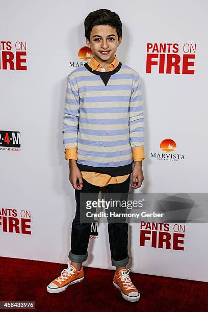 Totah arrives to the Disney XD "Pants On Fire" premiere on November 4, 2014 in Hollywood, California.