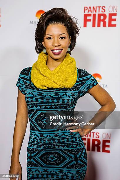 Angel Parker arrives to the Disney XD "Pants On Fire" premiere on November 4, 2014 in Hollywood, California.