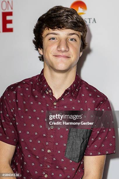 Jake Short arrives to the Disney XD "Pants On Fire" premiere on November 4, 2014 in Hollywood, California.