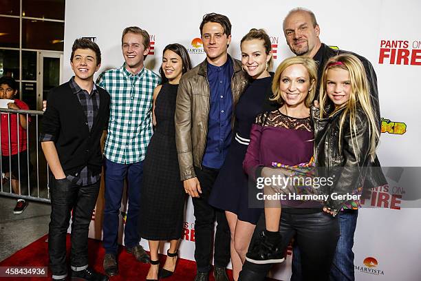 The cast of "Good Luck Charlie" arrives to the Disney XD "Pants On Fire" premiere on November 4, 2014 in Hollywood, California.