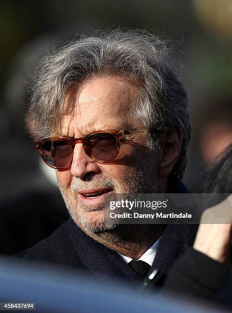 Eric Clapton attends the funeral of Jack Bruce at Golders Green Crematorium on November 5, 2014 in London, England.