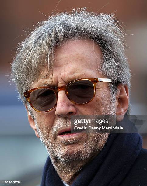 Eric Clapton attends the funeral of Jack Bruce at Golders Green Crematorium on November 5, 2014 in London, England.