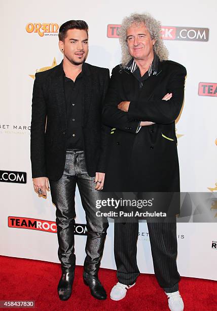 Recording Artists Adam Lambert and Brian May attend the 10th Annual Classic Rock Awards: Classic Rock Roll Of Honour Award Ceremony at Avalon on...