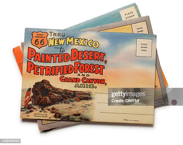 old post cards - the petrified forest national park stock pictures, royalty-free photos & images