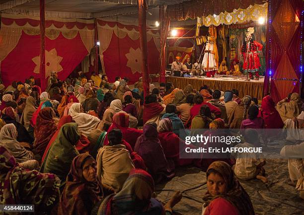 Traditionnal play in maha kumbh mela on February 5, 2013 in Allahabad, India.