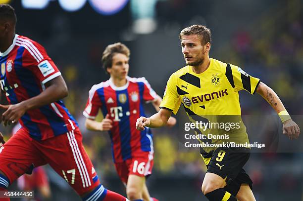 Immobile of Borussia Dortmund in action during the Supercup 2014 match between Borussia Dortmund and FC Bayern Muenchen at Signal Iduna Park on...