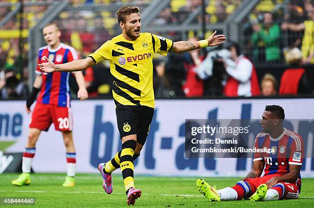 Immobile of Borussia Dortmund in action during the Supercup 2014 match between Borussia Dortmund and FC Bayern Muenchen at Signal Iduna Park on...