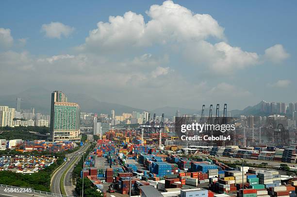 port of hong kong - cebolla stockfoto's en -beelden