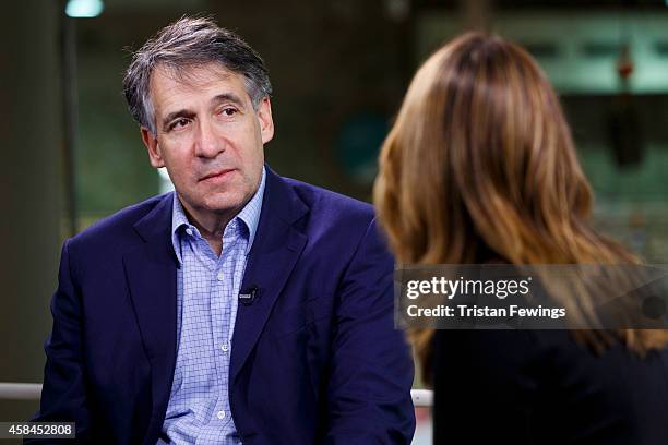 Jonathan Klein, Co-Founder and CEO of Getty Images is interviewed by Deirdre Bolton for Fox Business News at the 2014 Web Summit on November 5, 2014...