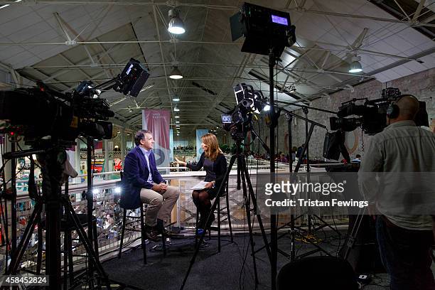 Jonathan Klein, Co-Founder and CEO of Getty Images is interviewed by Deirdre Bolton for Fox Business News at the 2014 Web Summit on November 5, 2014...