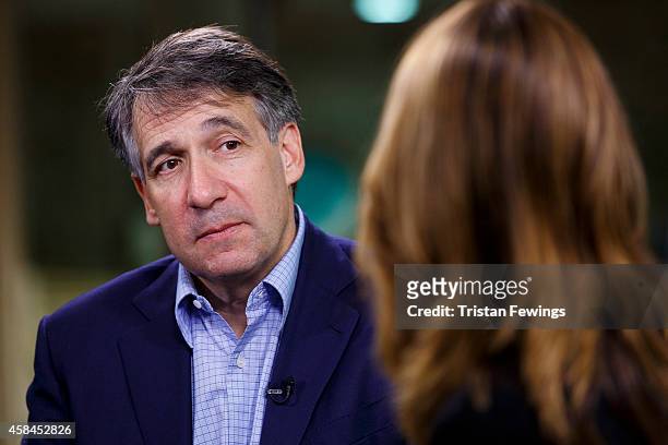Jonathan Klein, Co-Founder and CEO of Getty Images is interviewed by Deirdre Bolton for Fox Business News at the 2014 Web Summit on November 5, 2014...