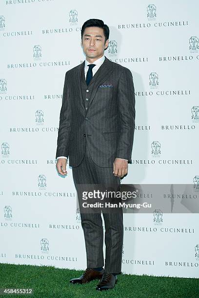 South Korean actor Ji Jin-Hee attends the flagship store opening of "Brunello Cucinelli" on November 5, 2014 in Seoul, South Korea.